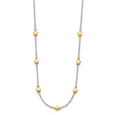 Sterling Silver RH-plated/Gold-plated 7-Star With 1.5in ext Necklace
